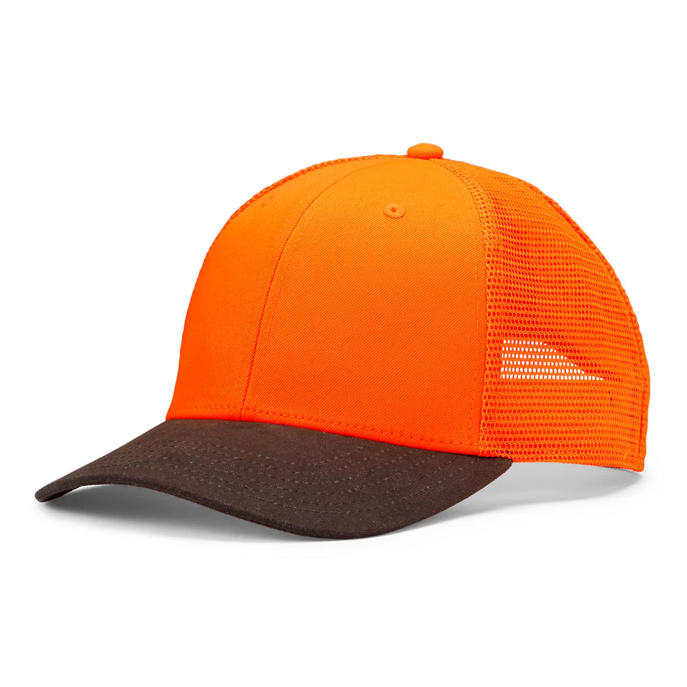 Blaze Orange Waxed Brim Mesh Cap
