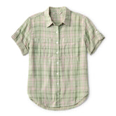 Plaid Gauze Short-Sleeve Camp Shirt