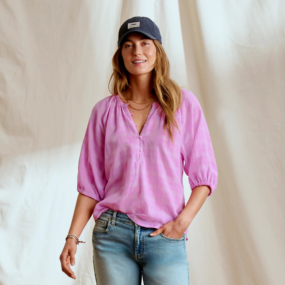 Lightweight Blouson-Sleeve Shirt