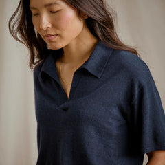 Featherweight Cashmere Polo Tee