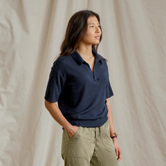 Featherweight Cashmere Polo Tee