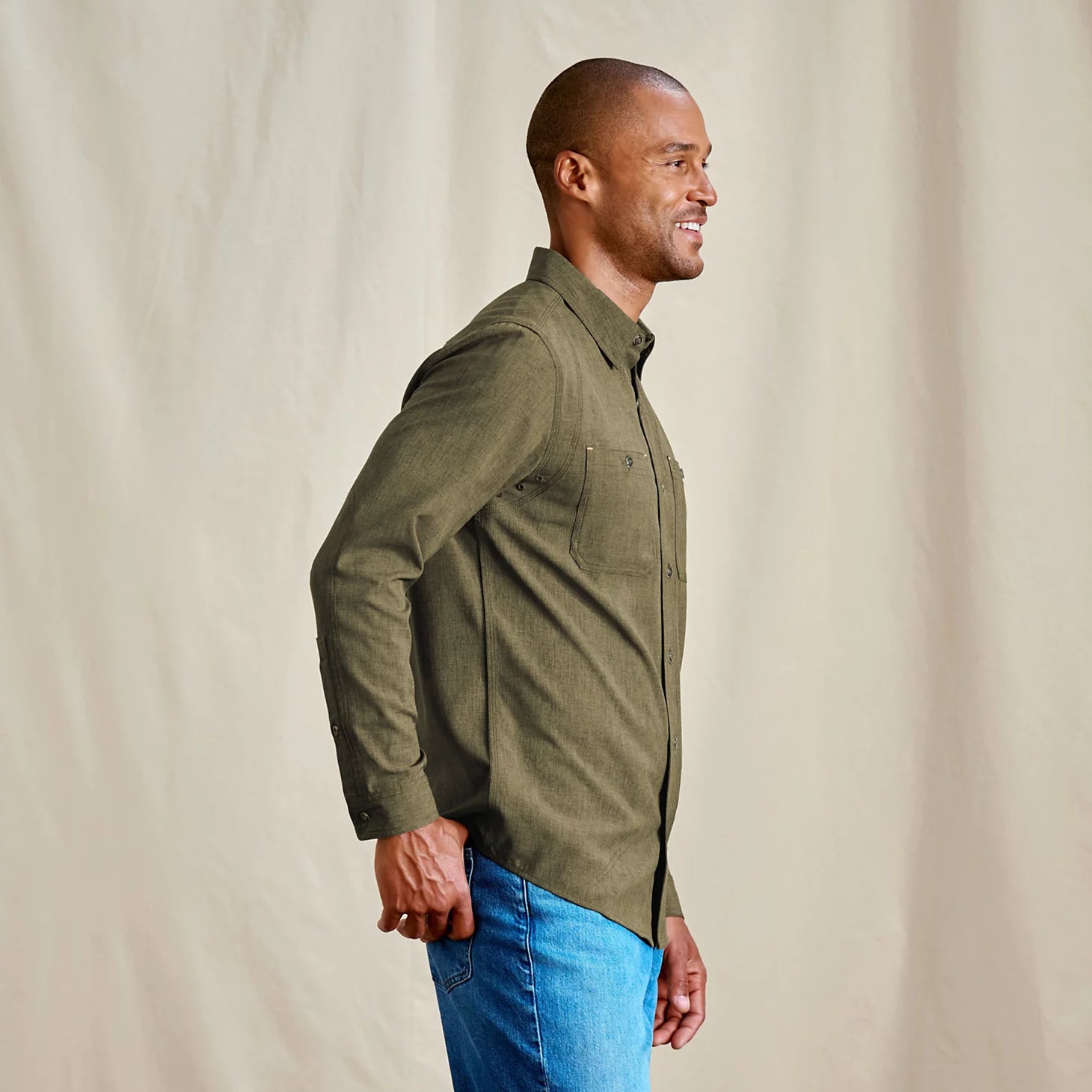 Men’s Tech Chambray Long-Sleeve Work Shirt