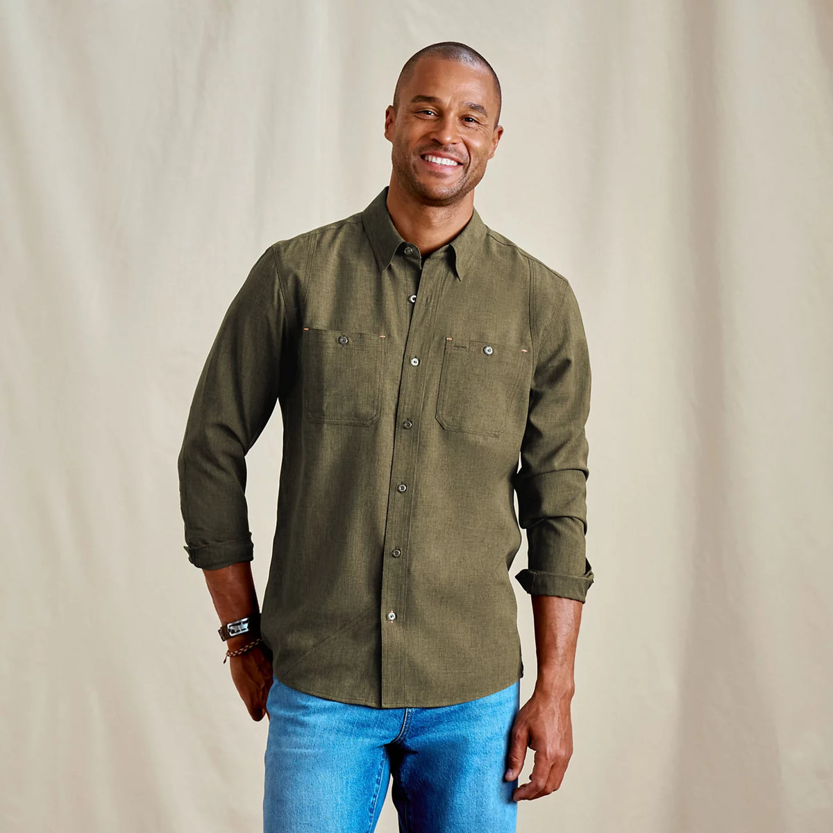 Men’s Tech Chambray Long-Sleeve Work Shirt