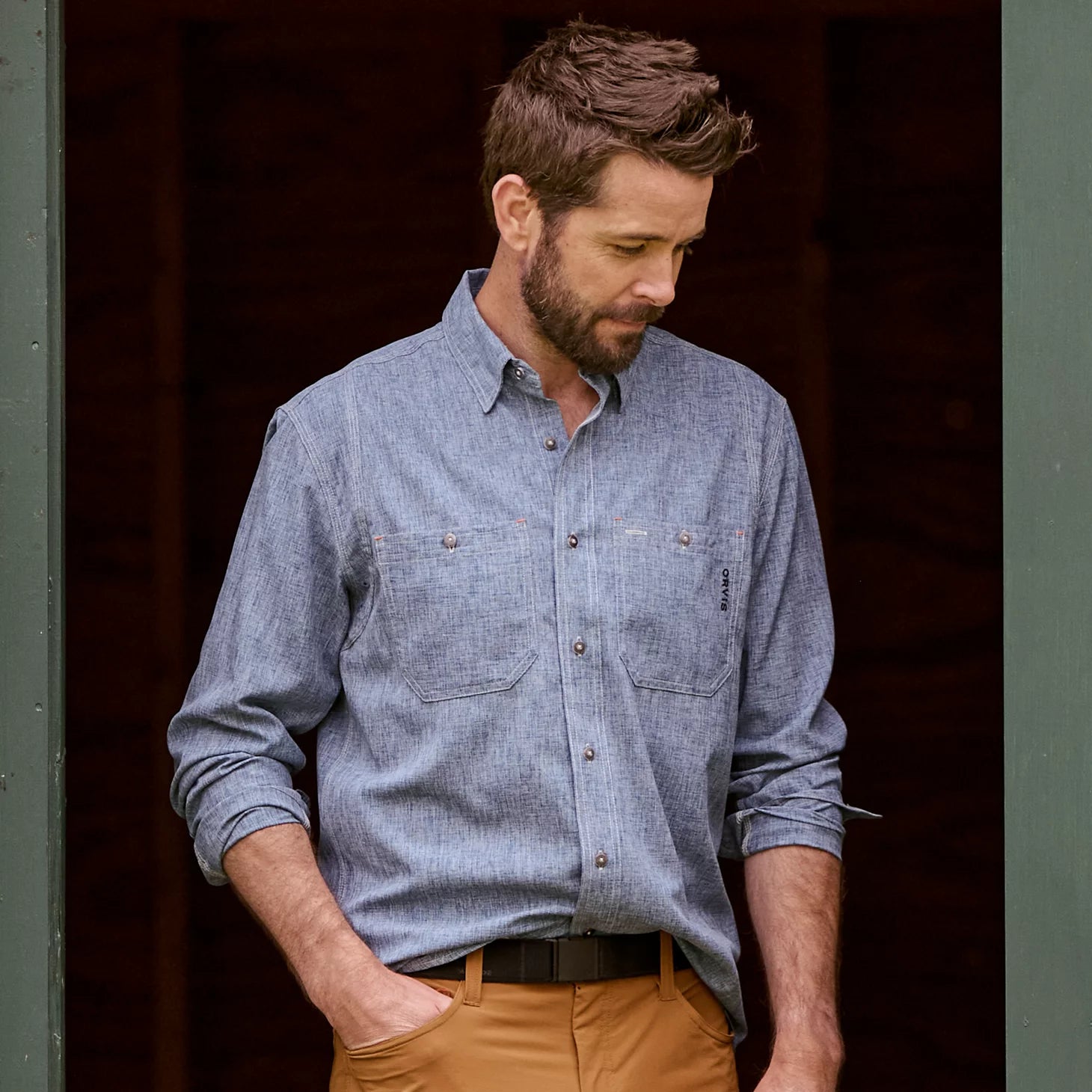 Men’s Tech Chambray Long-Sleeve Work Shirt