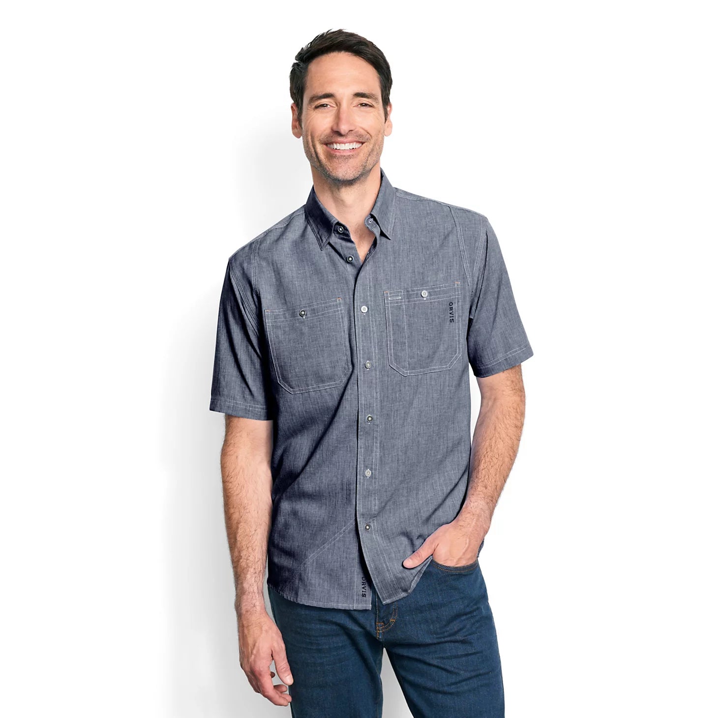 Men’s Tech Chambray Short-Sleeve Work Shirt