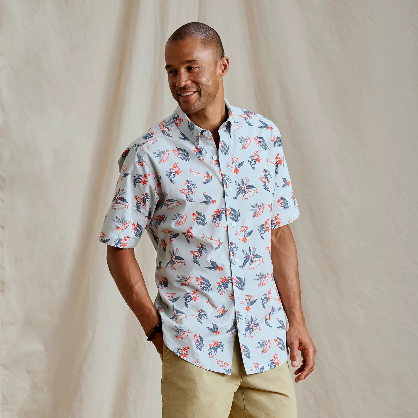 Men’s Heritage Poplin Printed Short-Sleeve Shirt