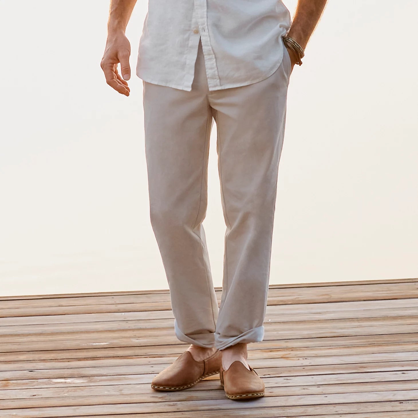 Ultimate Khakis Trim Fit Plain-Front Pants