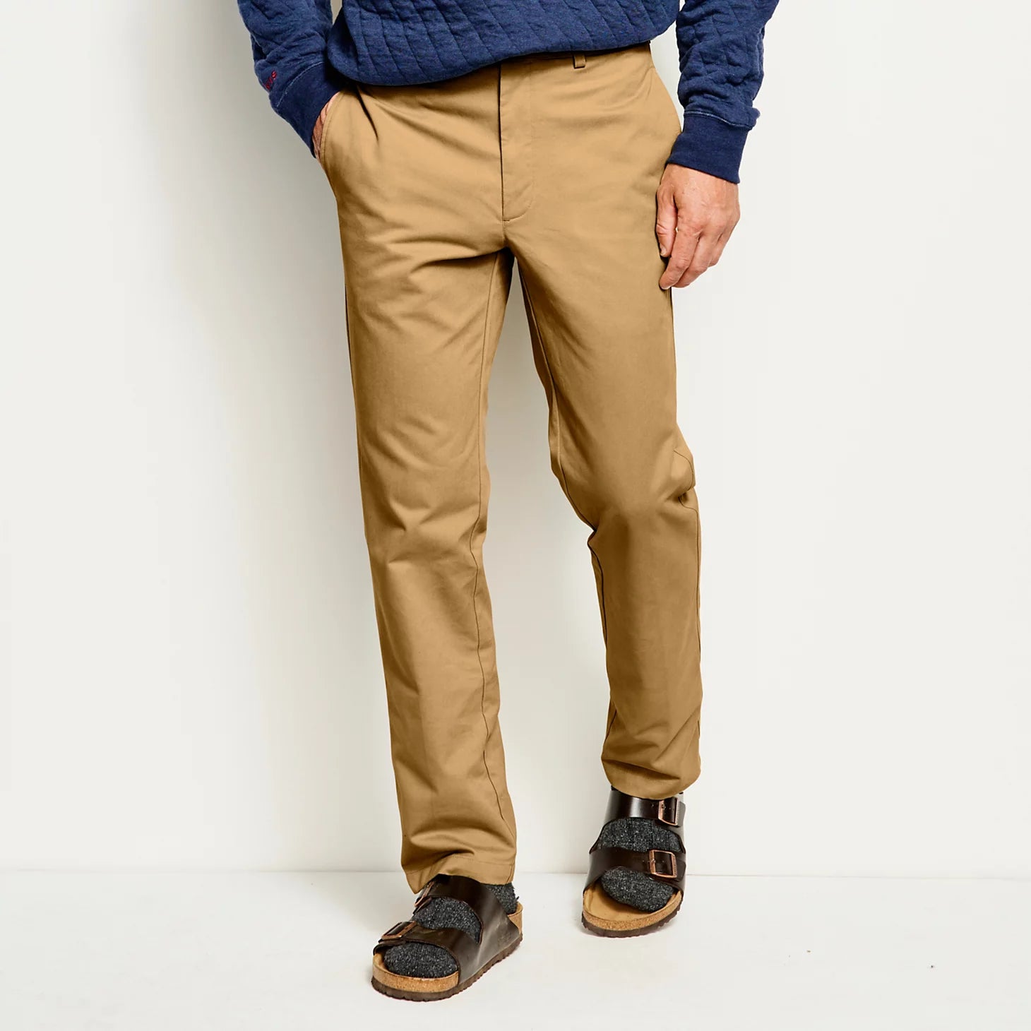 Ultimate Khakis Trim Fit Plain-Front Pants