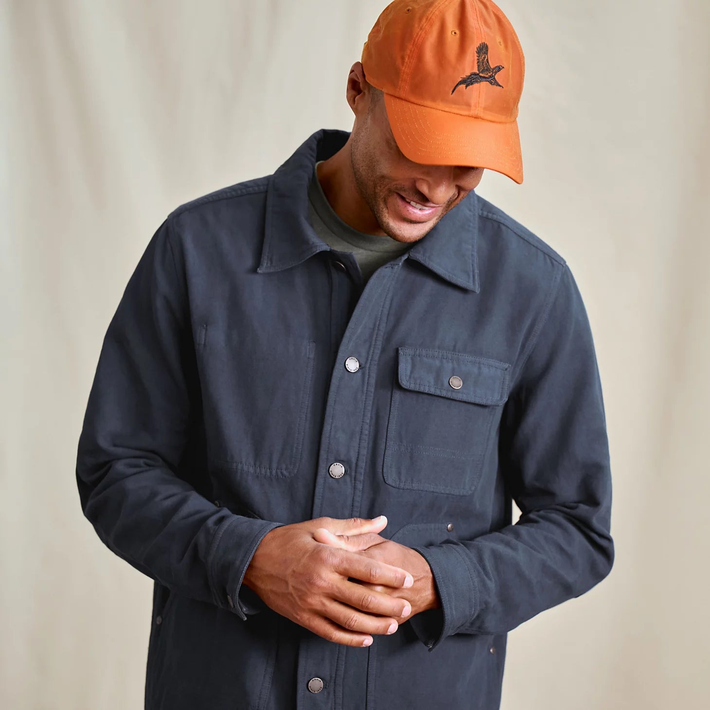 Garment-Dyed Hemp-Blend Utility Jacket