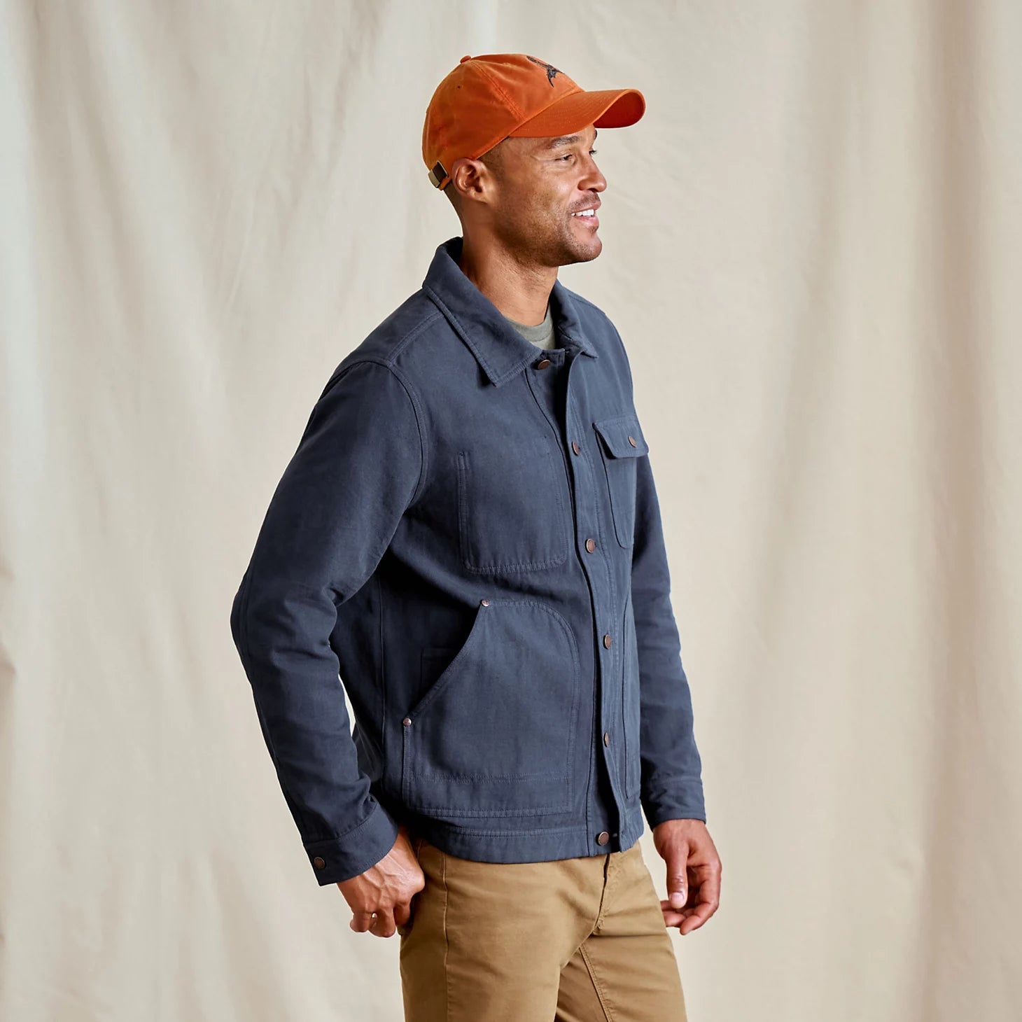 Garment-Dyed Hemp-Blend Utility Jacket