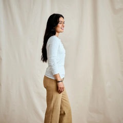 Ribbed Henley Long-Sleeve Tee