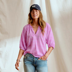 Lightweight Blouson-Sleeve Shirt