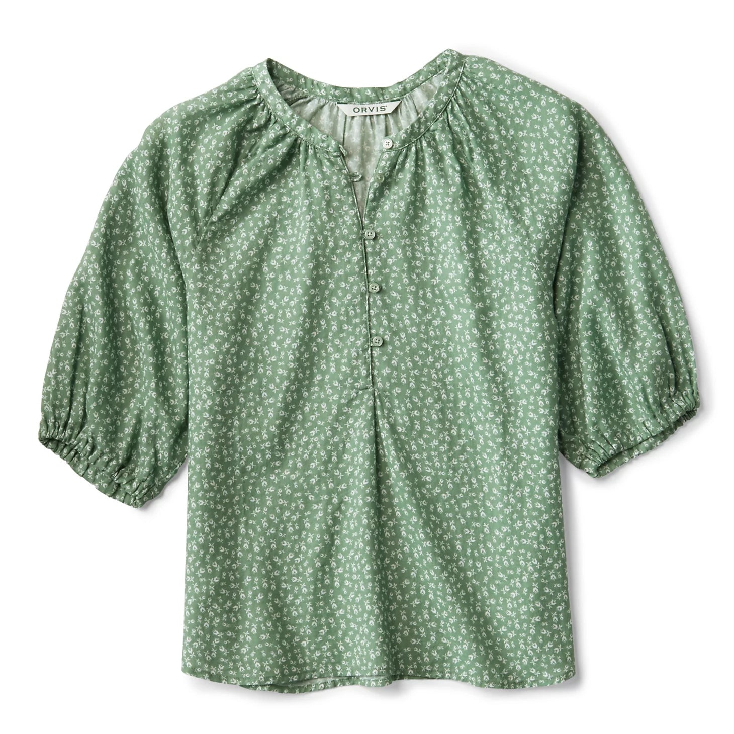 Lightweight Blouson-Sleeve Shirt