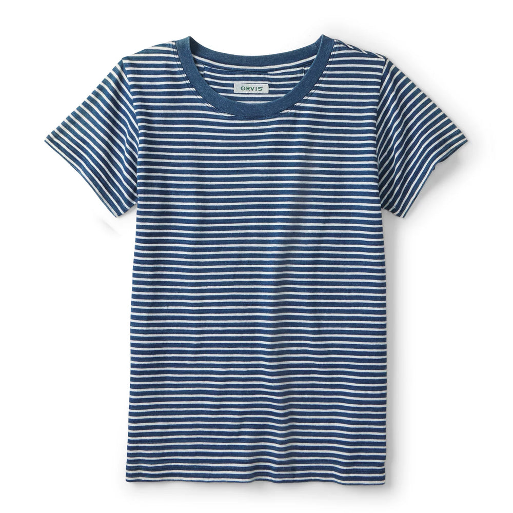 Women’s Indigo Striped Short-Sleeve Tee