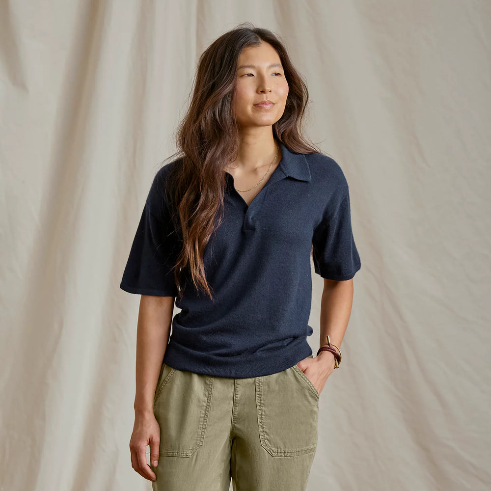 Featherweight Cashmere Polo Tee