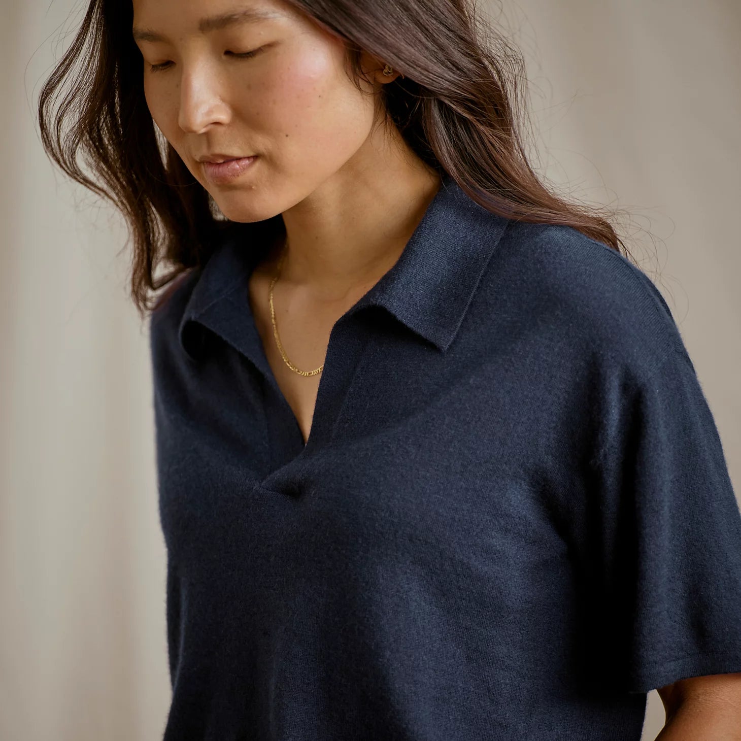 Featherweight Cashmere Polo Tee