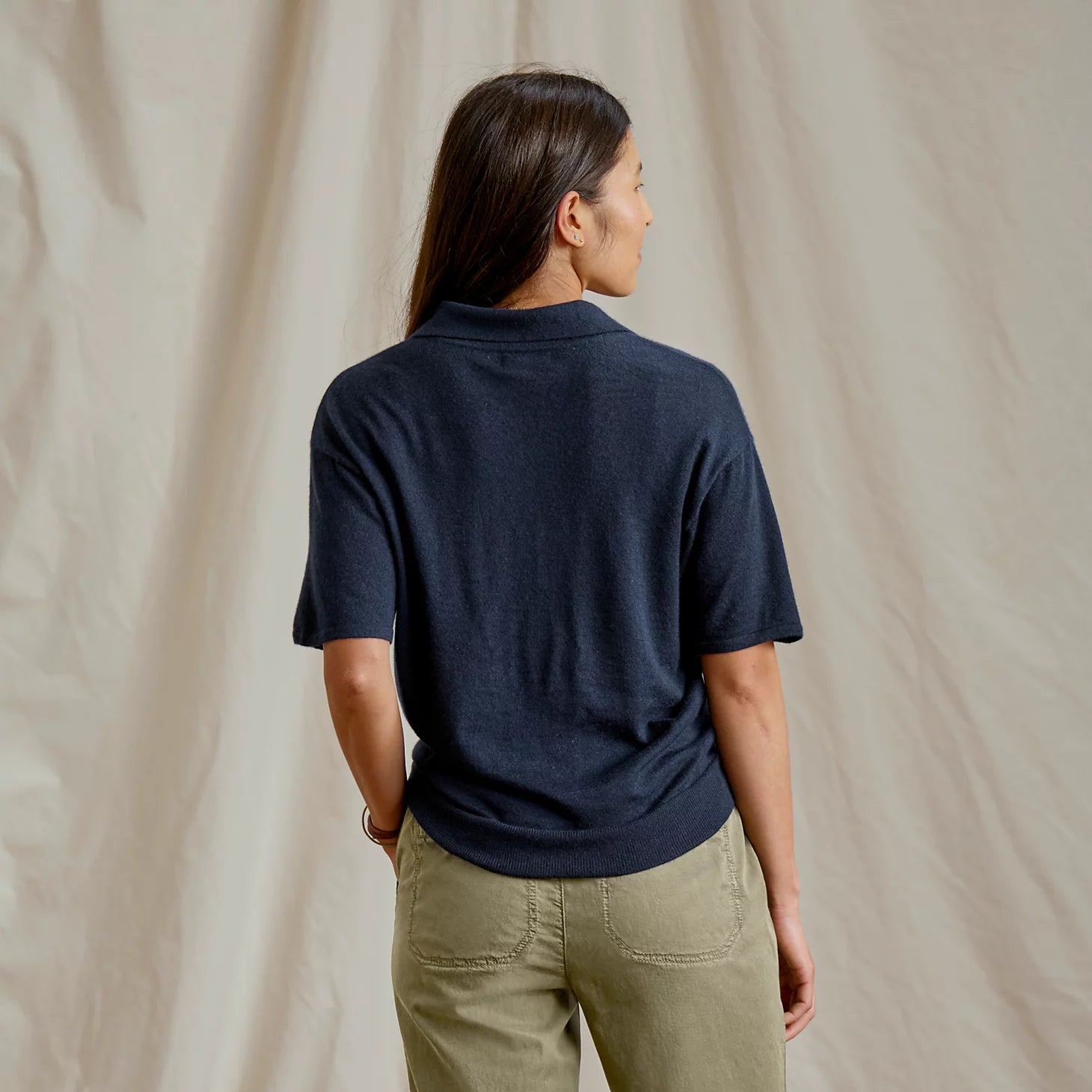 Featherweight Cashmere Polo Tee
