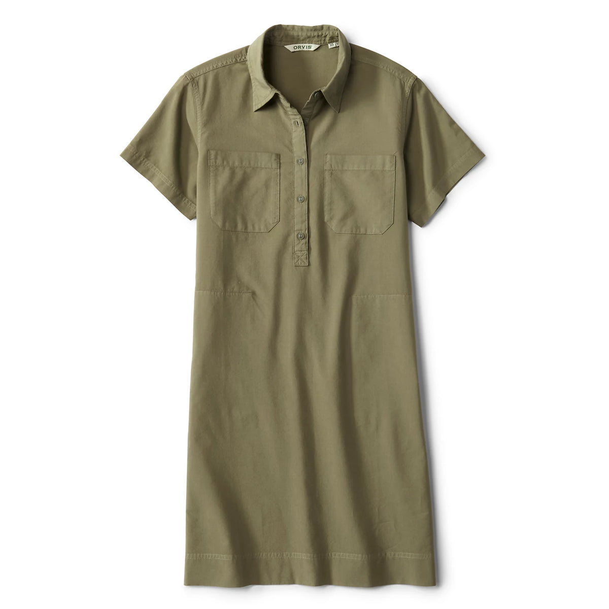 Classic Short-Sleeve Camp Shirt Dress