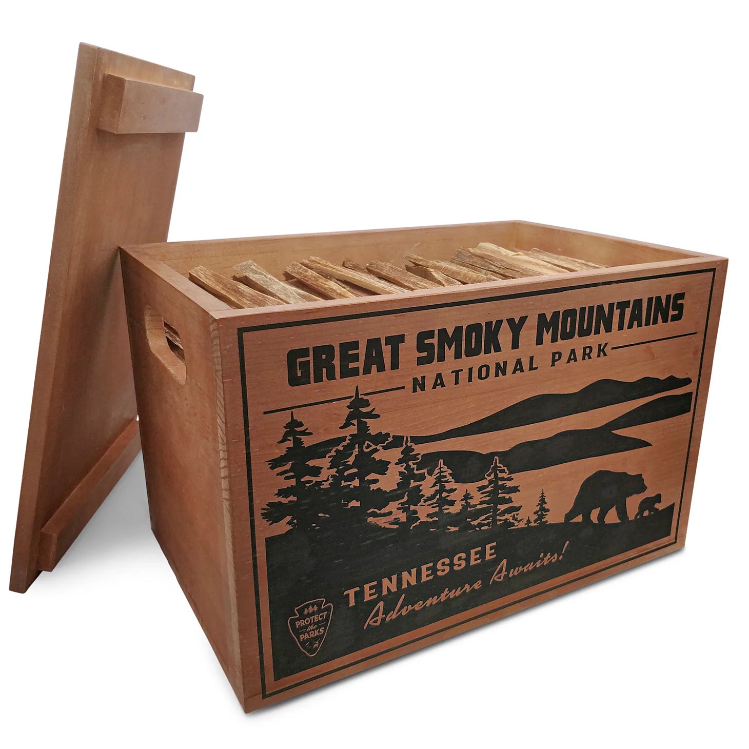 National Parks Fatwood Wooden Crate